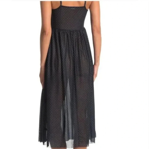 Free People Intimately Madeline Slip Dress Sheer Polka Dot New Navy Size Small - Picture 2 of 10